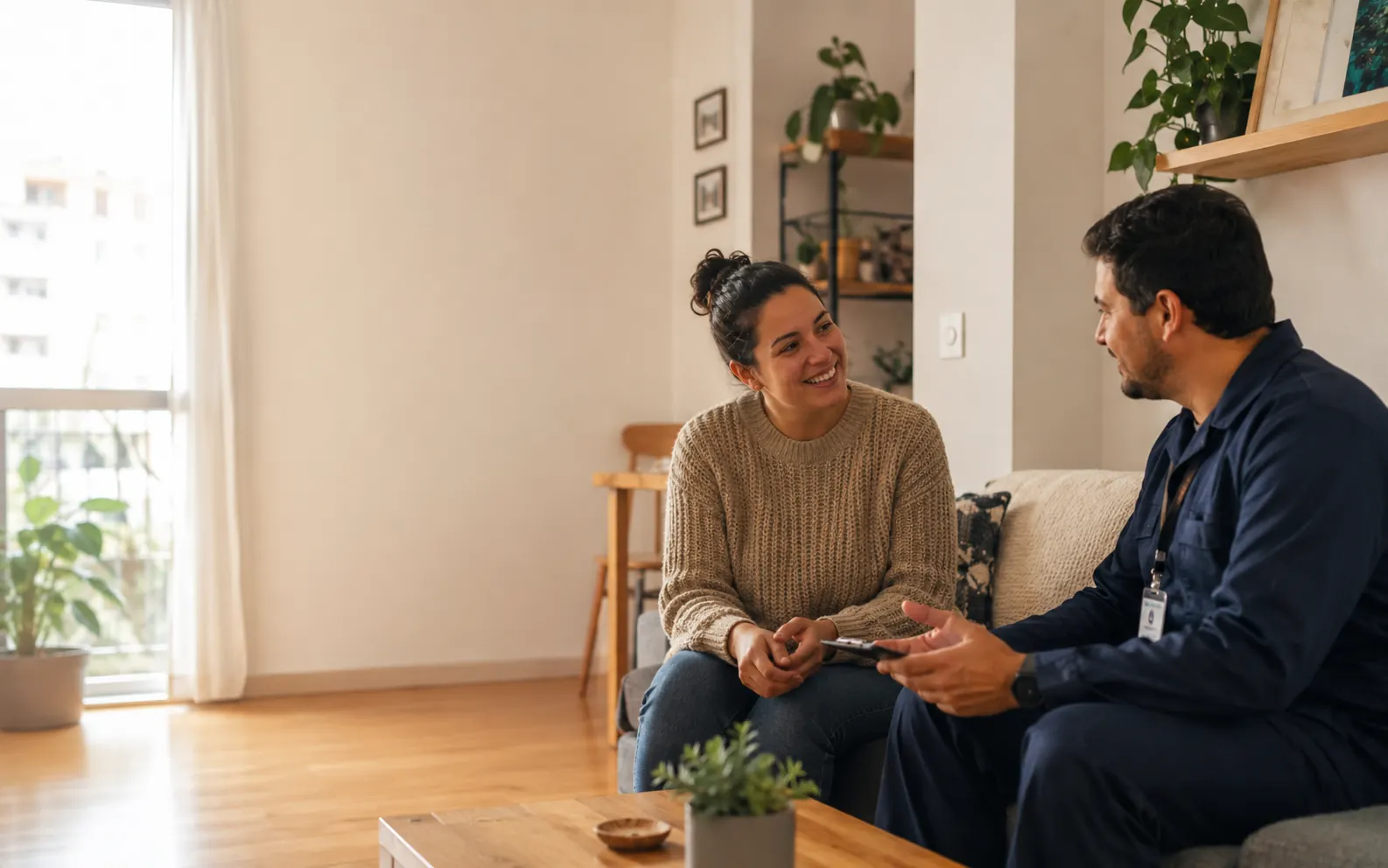 Vista editorial de seguimiento y señales de confianza para limpieza del hogar